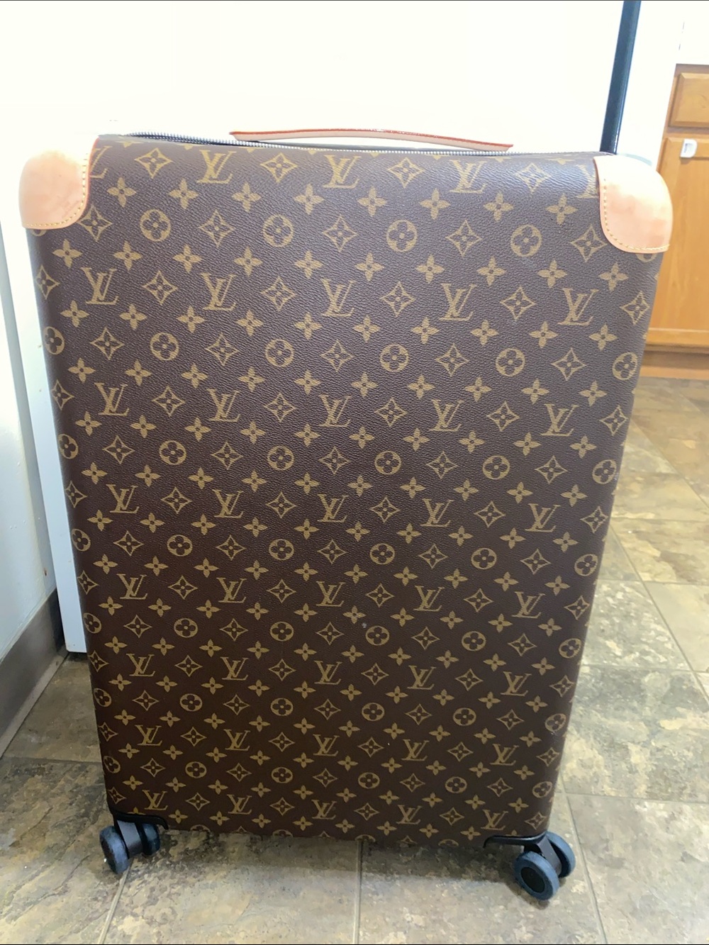 Louis Vuitton Monogram Spinner Suitcase in Brown and Tan